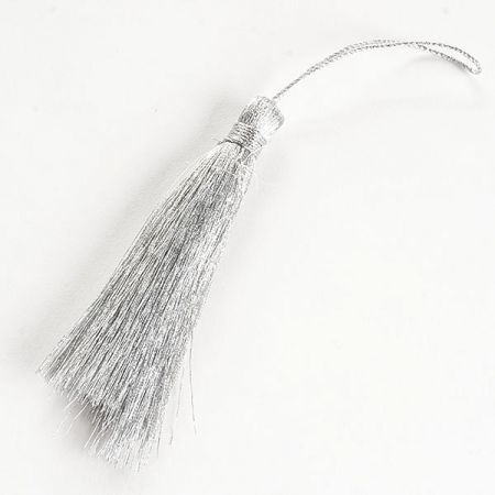 Střapec textilní ozdobný stříbrný 
