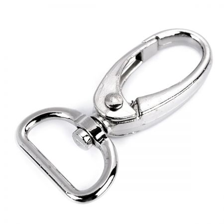 Karabina kov s obrtlíkem průvlak 15 mm nikl stříbrná