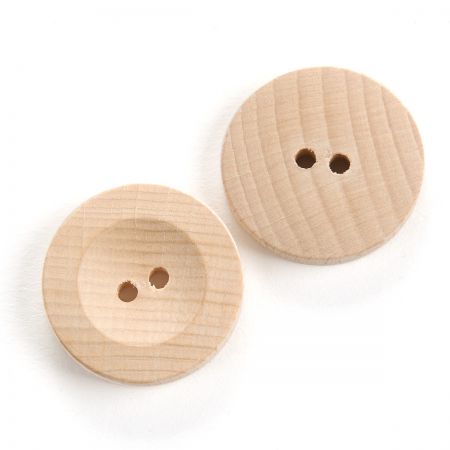 Knoflík dřevěný kulatý 44" přírodní barvy