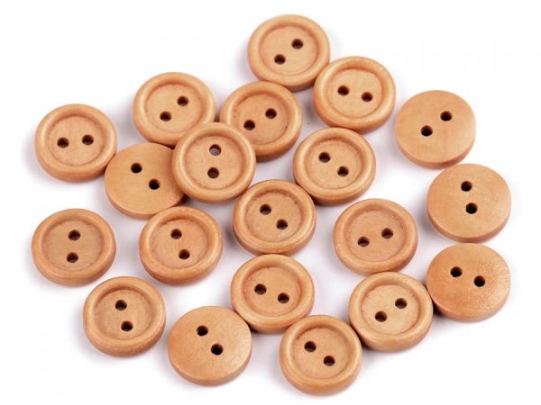 Knoflík dřevěný kulatý 24" sv.hnědý