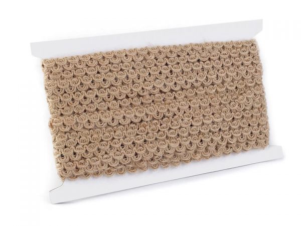 Prýmek lemovka rustikální juta vlnky