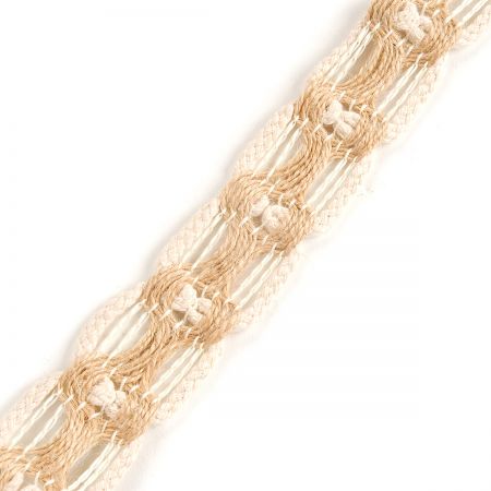 Prýmek lemovka rustikální juta vlnky světlá tmavá