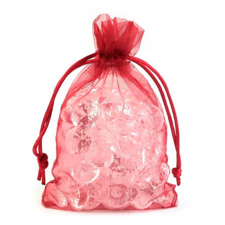 Dárkový pytlík organzový červený, 17×19 cm