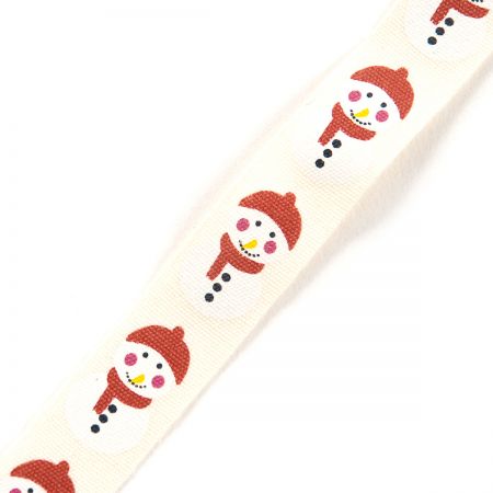 Stuha bavlněná vánoční vzor sněhulák