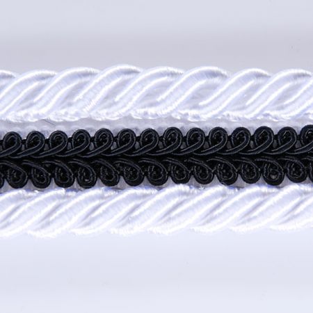 Galónové prámik v štýle chanel bieločierny