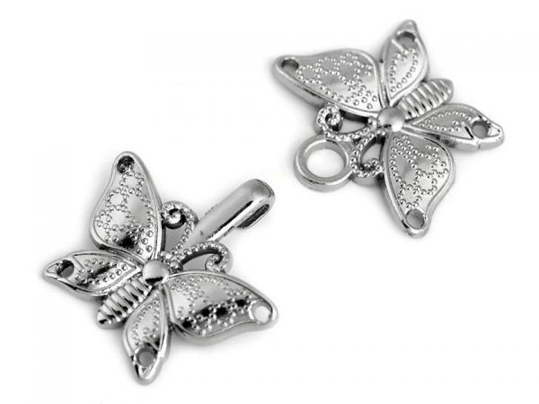 Ozdobné zapínání motýl nikl