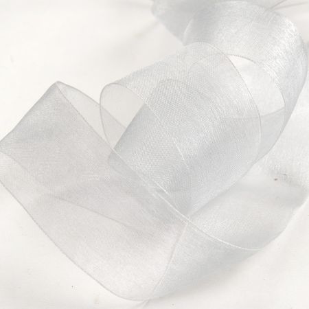 Stuha organzová průsvitná šíře 4cm sv.šedá