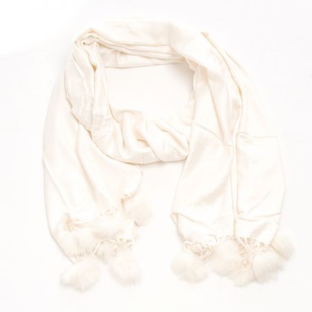 Šál zmes kašmír / hodváb s brmbolcami slon. kosť