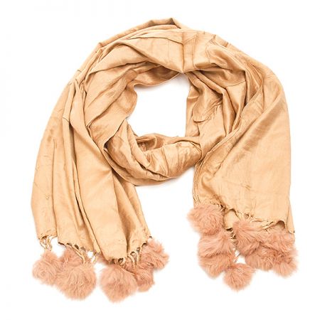 Šál zmes kašmír / hodváb s brmbolcami ťavej