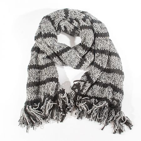 Šála pléd maxi šál černá/šedá