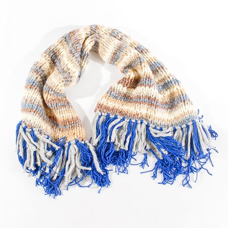 Šála pléd maxi šál hnědá/modrá