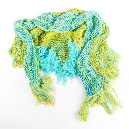 Pléd maxi šátek/šál žlutomodrý