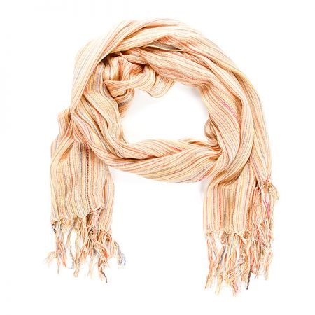 Šála jemná s třásněmi žlutá