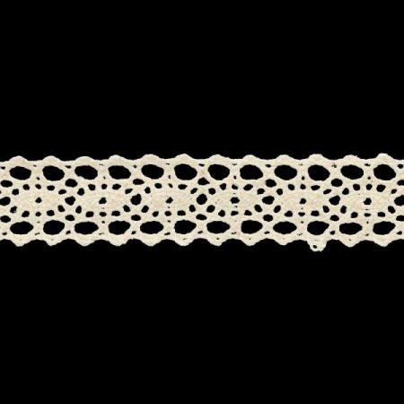 Krajka lem hrubá oboustranná bavlna smetanová