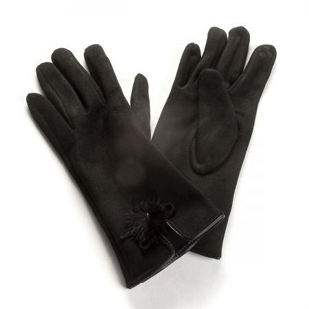 Rukavice dámské imitace kůže zateplené černé L/XL