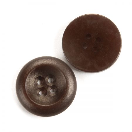 Knoflík průměr 27 mm tmavě hnědý čtyřdírkový
