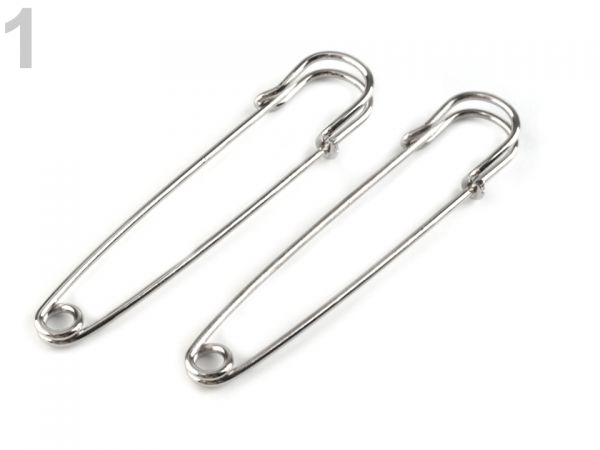 Ozdobný spínací špendlík stříbný robustní