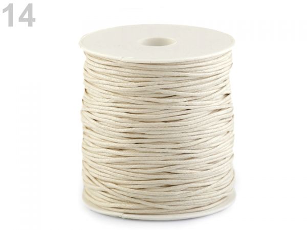 Šňůra bavlněná voskovaná 1,5-2mm režná světlá
