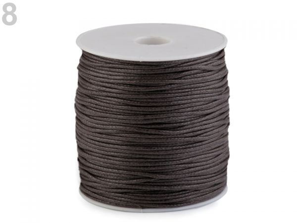 Šňůra bavlněná voskovaná 1,5-2mm tm.hnědá