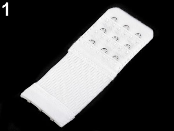 Prodloužení k podprsence šíře 40 mm, 3 řady/3 očka na gumě bílé
