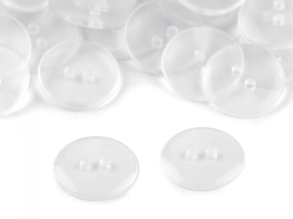 Knoflík mandlovací velikost 20 mm průsvitný