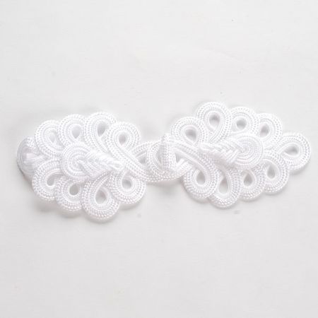 Japonské zapínání "knoflík" velké - ornament bílá