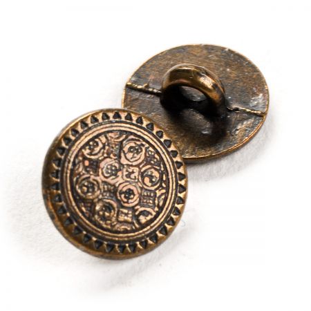 Kovový knoflík spodní šití vzor erb staromosaz 20"