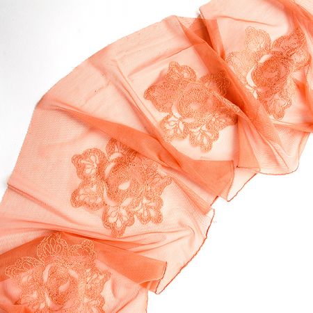 Pružná krajka lem lososová vsadka