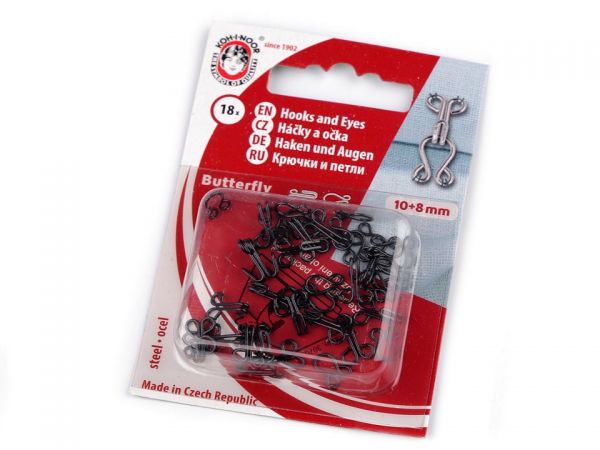 Háček+očko č.6 (10+8mm) lak černý