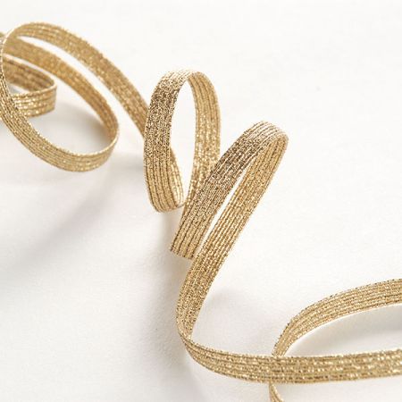 Guma 8mm brokát zlatá