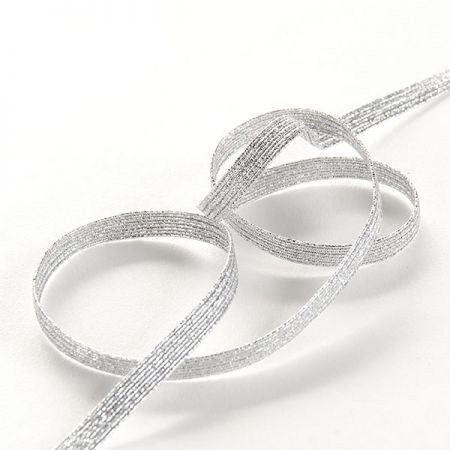 Guma 8mm brokát stříbrná