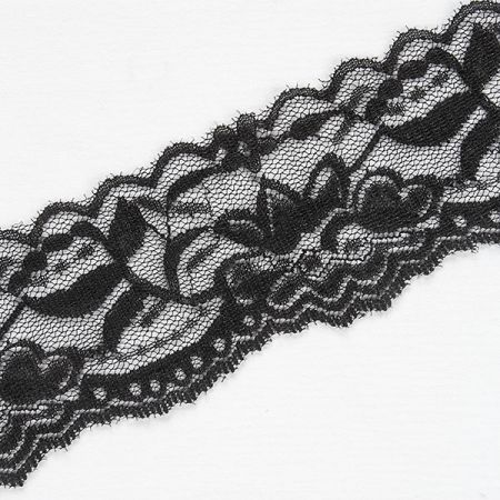 Krajka elestická oboustranná černá šíře 55mm
