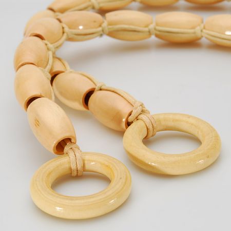 Ucho na tašky korálky drevo prírodné farby