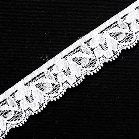 Krajka elastická jemná lomená bílá 18 mm 