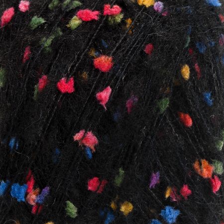 Mohérová směsová příze MarLen černá barevný nopek