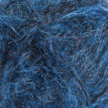 Mohérová pletací příze s leskem modročerná