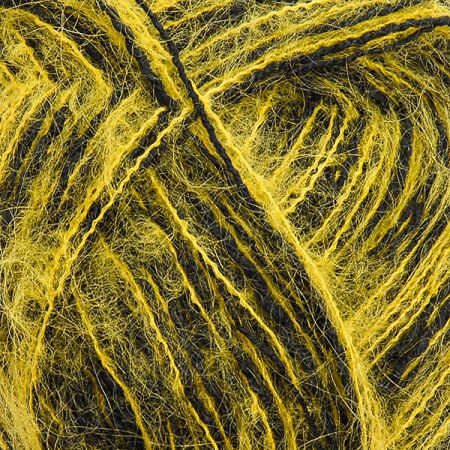 Mohérová směsová pletací příze žlutočerná
