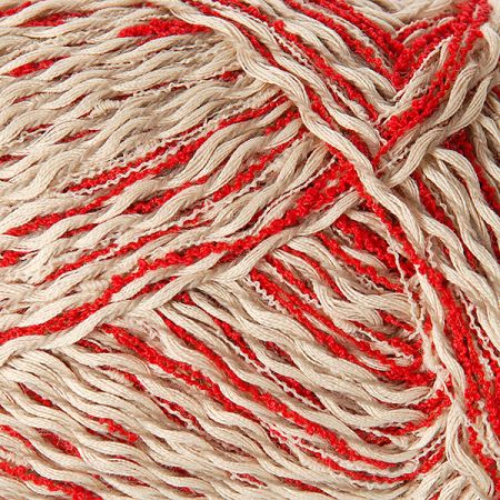 Bavlněná pletací příze MarLen s buklé nitkou béžovočervená
