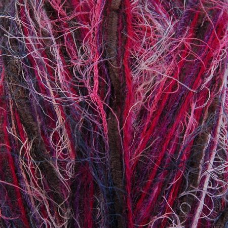 Efektní ruční příze Marlen dlouhý vlas vínový melír