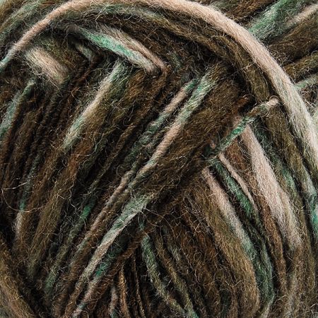 Vlněná pletací příze MarLen nestejné síly zelenohnědá