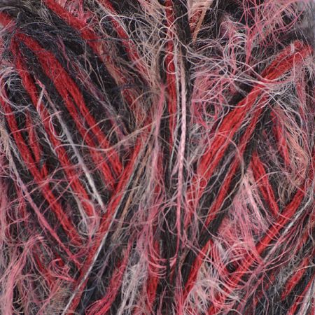 Efektní směsová příze MarLen černočervený melír s vlasem