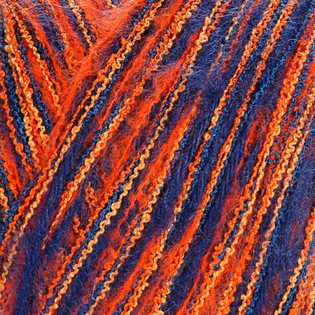 Vlněná pletací příze MarLen oranžovomodrý melír