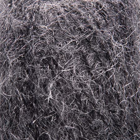 Pletací mohérová příze s leskem šedočerná