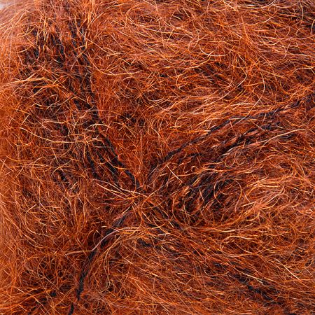 Pletací mohérová příze s leskem rezavočerná