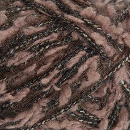 Vlněná pletací příze MarLen se střapečky hnědo-černý melír