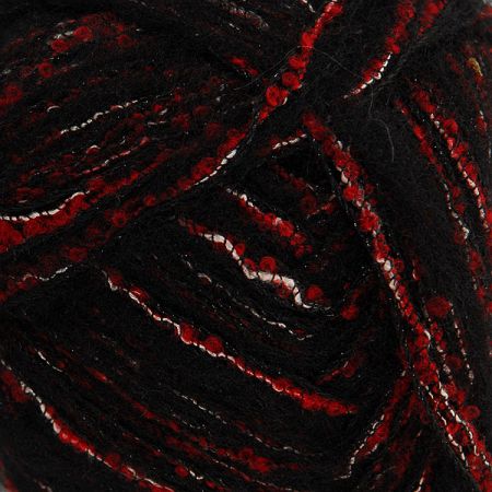 Mohérová pletací příze Marlen černočervený melír