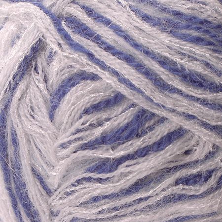 Směsová vlněná pletací příze bílomodrý melír