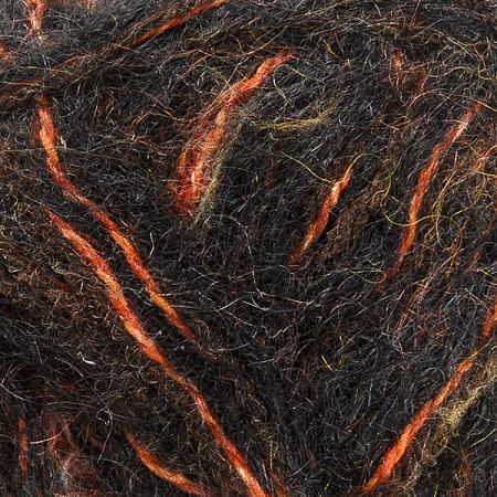 Vlněná měsová pletací příze černočervený melír