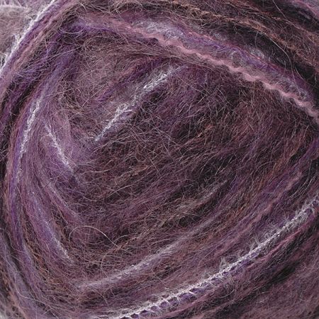 Směsová vlněná pletací příze fialovočerný melír