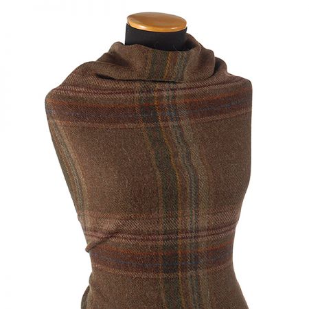 Vlněná teplejší kostýmová látka tweed vzor kostka